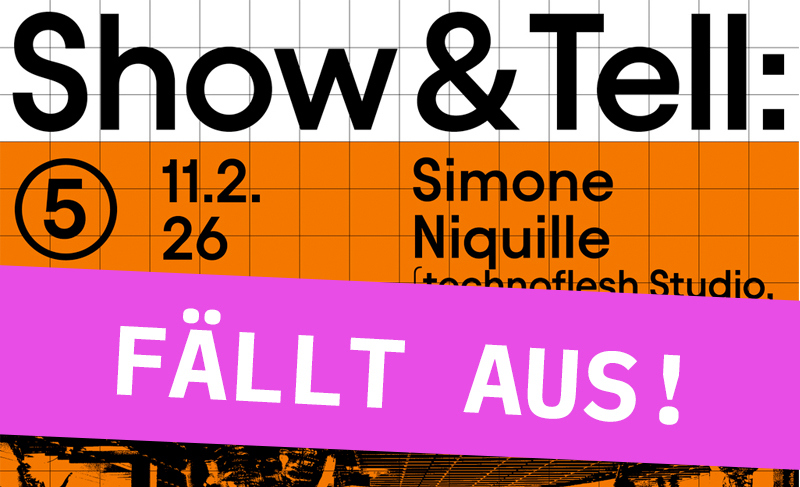 Der für heute geplante Vortrag von Simone C Niquille entfällt wegen Krankheit.